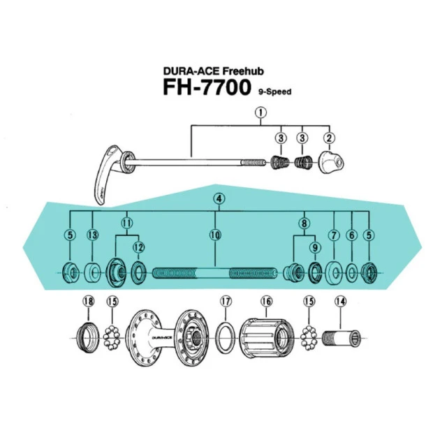 Axe Roue Arrière Shimano Y3A09802 3 Axe Roue Arrière Shimano Y3A09802